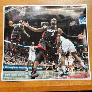 LeBron James X Dwyane Wade poster. Length 16.5 inches. Width 19 inches.